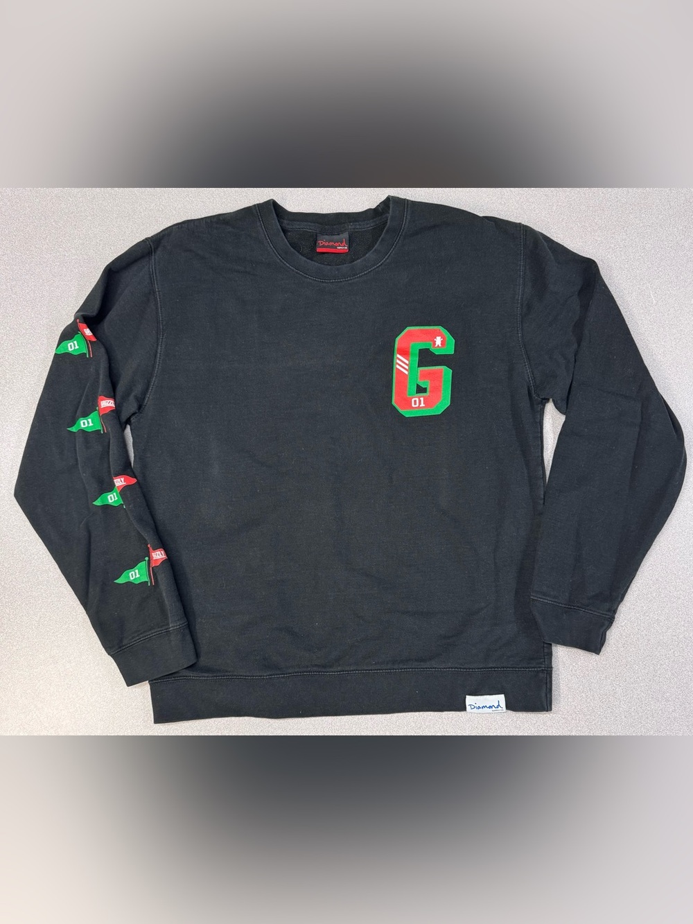 Diamond Supply Co. X Grizzly Griptape Black Crewneck Bear Graphic Sweater